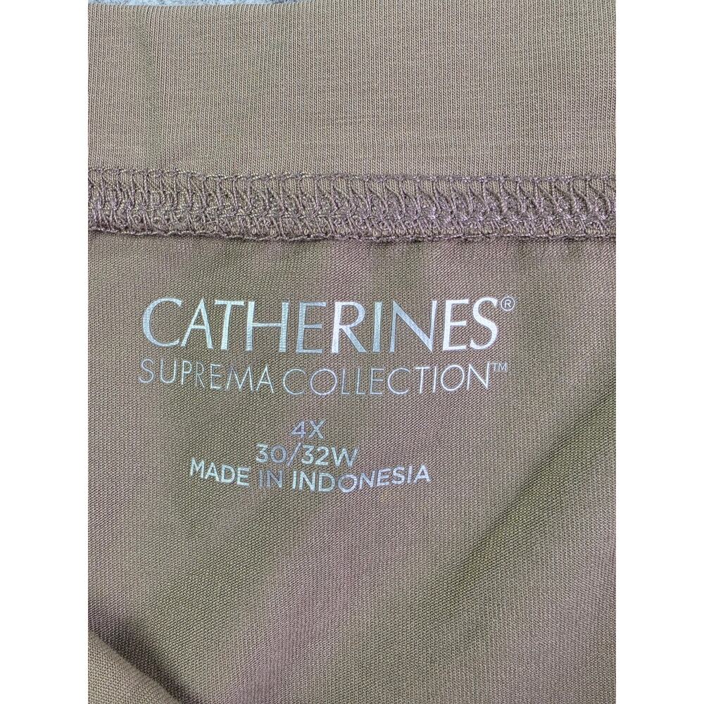 Catherines Suprema Collection Pants Womens 4X 30/32 Tan Pull On Stretch Pockets - Picture 3 of 14